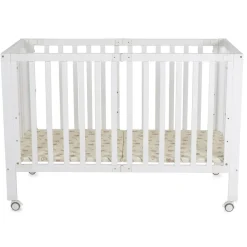 Cangaroo Baby Gitterbett Nova Holz, faltbar, höhenverstellbar, Matratze, Räder weiß