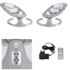 Cangaroo Babywippe Ari Musikfunktion Timer Fernbedienung Moskitonetz Bluetooth grau