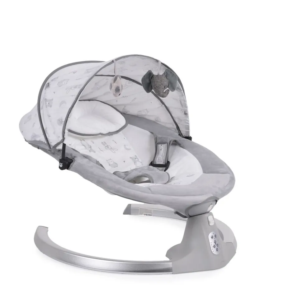 Cangaroo Babywippe Ari Musikfunktion Timer Fernbedienung Moskitonetz Bluetooth grau
