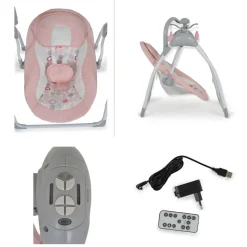 Cangaroo Babywippe elektrisch Jessica Spielbogen Musikfunktion Schaukelfunktion rosa