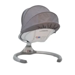 Cangaroo Babywippe iSwing, Musikfunktion, Timer, Fernbedienung, Aluminiumrahmen grau