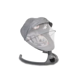 Cangaroo Babywippe iSwing, Musikfunktion, Timer, Fernbedienung, Aluminiumrahmen grau