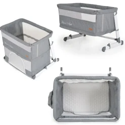 Cangaroo Beistellbett 2 in 1 Day´n Night verstellbar Matratze Laufstall Babybett grau