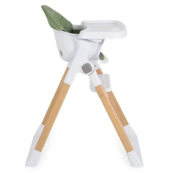 Cangaroo Kinderhochstuhl Almond Holzoptik klappbar Doppeltablett Sicherheitsgurt grün