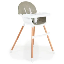 Cangaroo Kinderhochstuhl Gelato 2 in 1 Gurt, Kinderstuhl, Tisch verstellbar grau