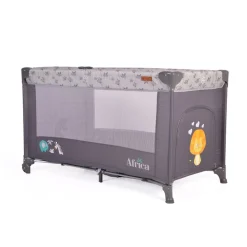 Cangaroo Reisebett Africa Laufstall Seiteneingang Matratze Sichtfenster Tasche grau