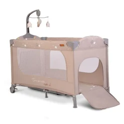Cangaroo Reisebett Once upon a time, 2 Ebenen, Seiteneingang, Matratze, Mobile beige