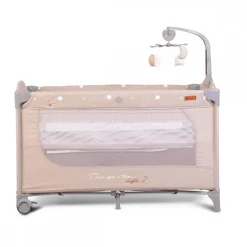 Cangaroo Reisebett Once upon a time, 2 Ebenen, Seiteneingang, Matratze, Mobile beige