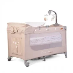 Cangaroo Reisebett Once upon a time Laufstall zwei Ebenen Matratze Wickelauflage beige