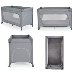 Cangaroo Reiselaufstall One Touch Räder Seiteneingang Matratze klappbar Tasche grau
