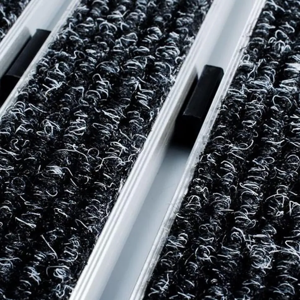 casa pura Alu-Türmatte | Elegant Mat Ribbed | Textilfaser-Rips | Anthrazit