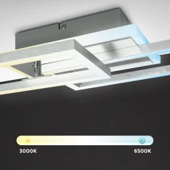 CCT LED Wand- und Deckenleuchte,chrom-alu, LED/40W