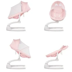 Chipolino Babywippe E-Sway Fernbedienung Musik Bluetooth Plüschtiere Timer Gurt rosa
