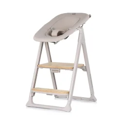 Chipolino Hochstuhl Quatro 4in1 Babywippe Lernturm Kinderstuhl Tablett Fußstütze beige