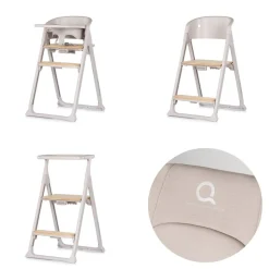 Chipolino Hochstuhl Quatro 4in1 Babywippe Lernturm Kinderstuhl Tablett Fußstütze beige