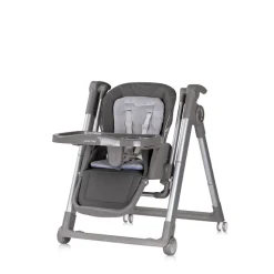 Chipolino Kinderhochstuhl 2 in 1 Super Chef Babyschaukel, Fußstütze, klappbar grau