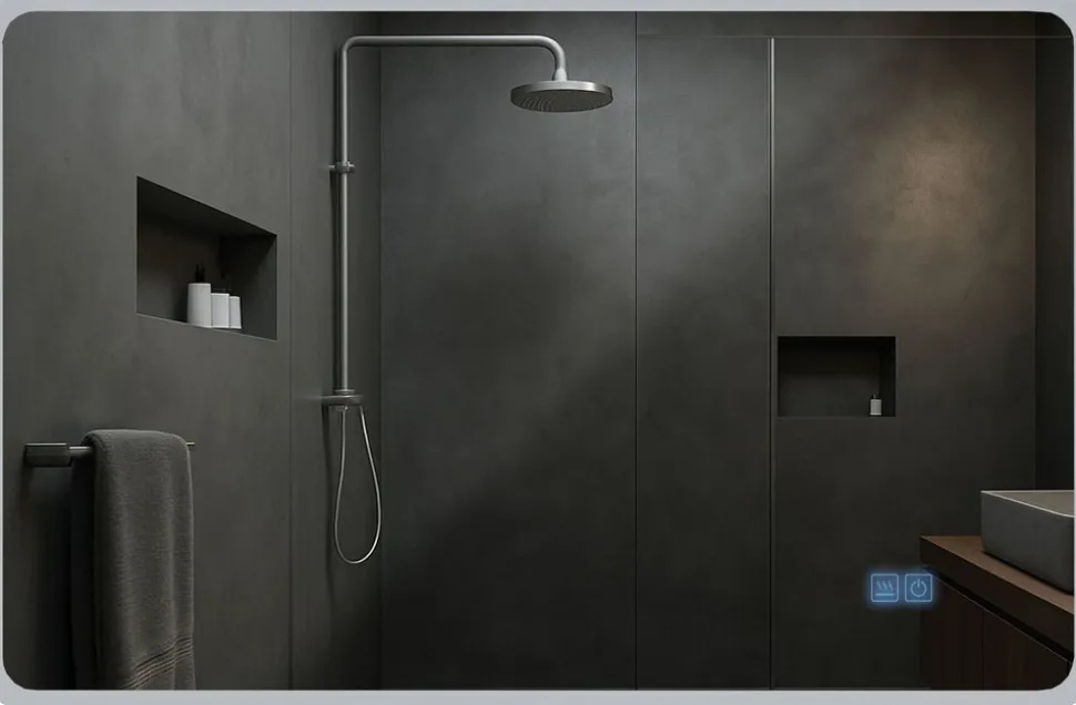 CLP Badspiegel Jericho mit Beleuchtung, Bluetooth-Lautsprecher, Anti-Beschlag Badezimmerspiegel, Wandspiegel LED dimmbar, 3 Licht-Modi