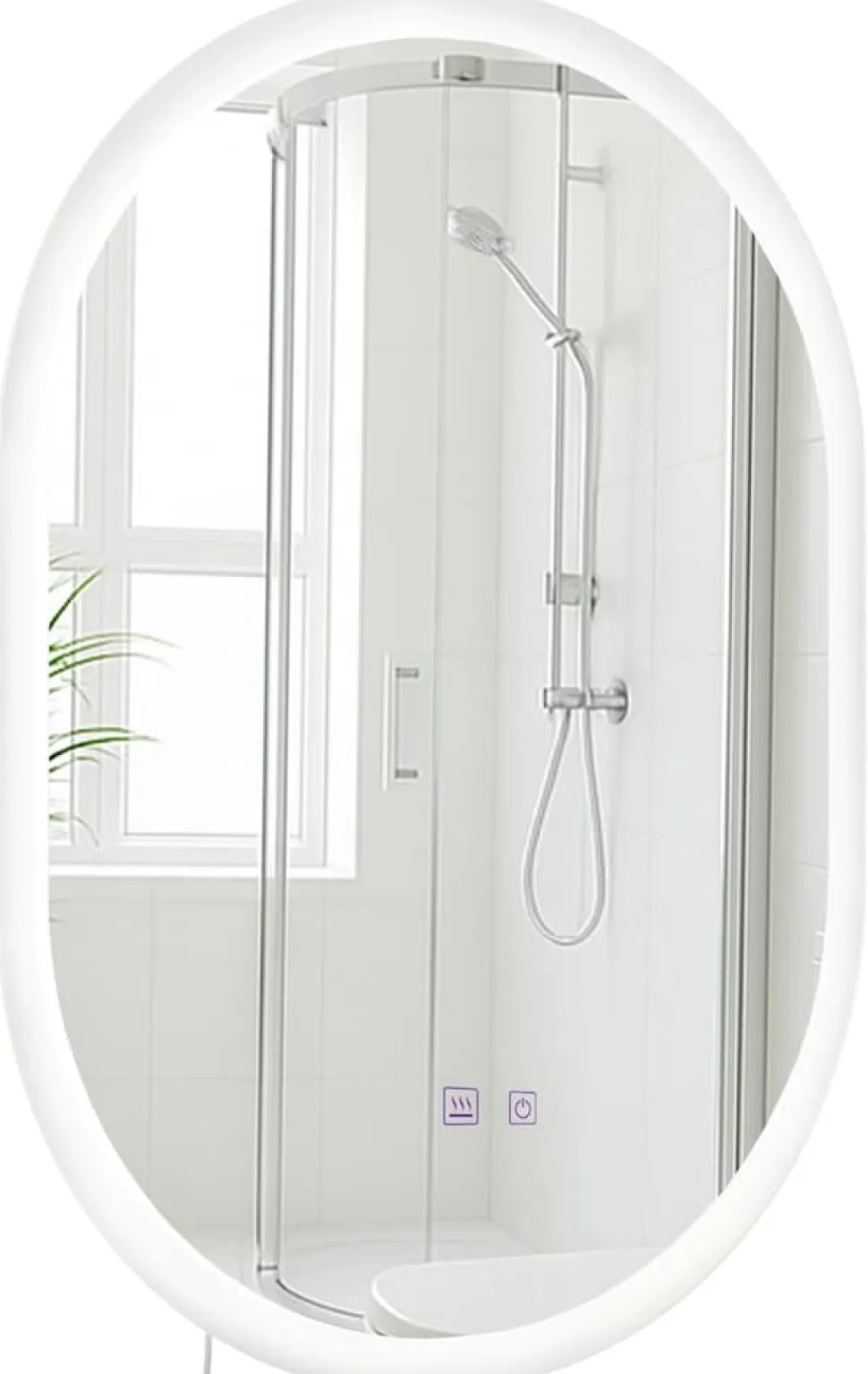 CLP Badspiegel Karishma mit Beleuchtung 70x50 cm, Anti-Beschlag Badezimmerspiegel, Wandspiegel dimmbar, 3 Licht-Modi, mit und ohne Bluetooth