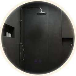 CLP Badspiegel Laconia mit Beleuchtung, Anti-Beschlag Badezimmerspiegel, runder Wandspiegel LED dimmbar, 3 Licht-Modi