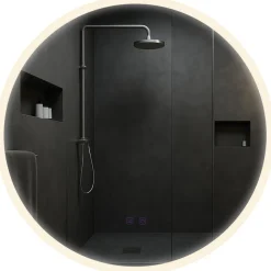 CLP Badspiegel Laconia mit Beleuchtung, Bluetooth-Lautsprecher, Anti-Beschlag Badezimmerspiegel, runder Wandspiegel LED dimmbar, 3 Licht-Modi