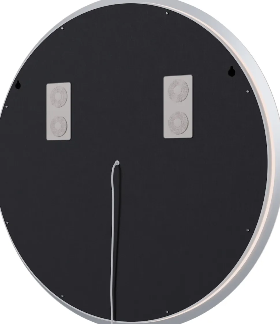 CLP Badspiegel Laconia mit Beleuchtung, Bluetooth-Lautsprecher, Anti-Beschlag Badezimmerspiegel, runder Wandspiegel LED dimmbar, 3 Licht-Modi