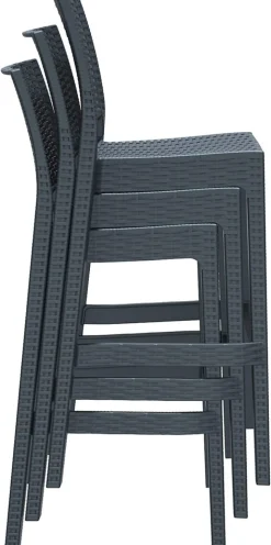 CLP 2er Set Barhocker Jamaica Mit Fußstütze I Outdoor-Tresenhocker In Rattan-Optik I Stapelbare Barstühle
