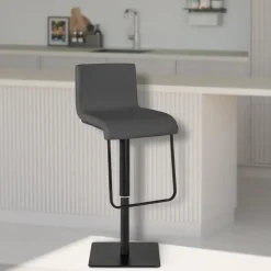 CLP 2er Set Barhocker mit Lehne Limon, Barstühle mit Kunstlederbezügen höhenverstellbar drehbar, Tresenstühle bis 240 kg belastbar