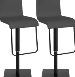 CLP 2er Set Barhocker mit Lehne Limon, Barstühle mit Kunstlederbezügen höhenverstellbar drehbar, Tresenstühle bis 240 kg belastbar