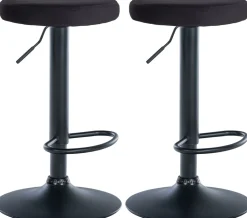 CLP 2er Set Barhocker Ponte Samt I Drehbarer Thekenhocker I Höhenverstellbarer Hocker I Küchenhocker mit Metallgestell