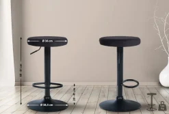 CLP 2er Set Barhocker Ponte Samt I Drehbarer Thekenhocker I Höhenverstellbarer Hocker I Küchenhocker mit Metallgestell