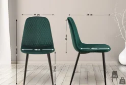 CLP 4er Set Esszimmerstuhl gepolstert Giverny, Stoffstuhl mit Ziernähten und Bodenschonern, Sessel belastbar bis 150 kg