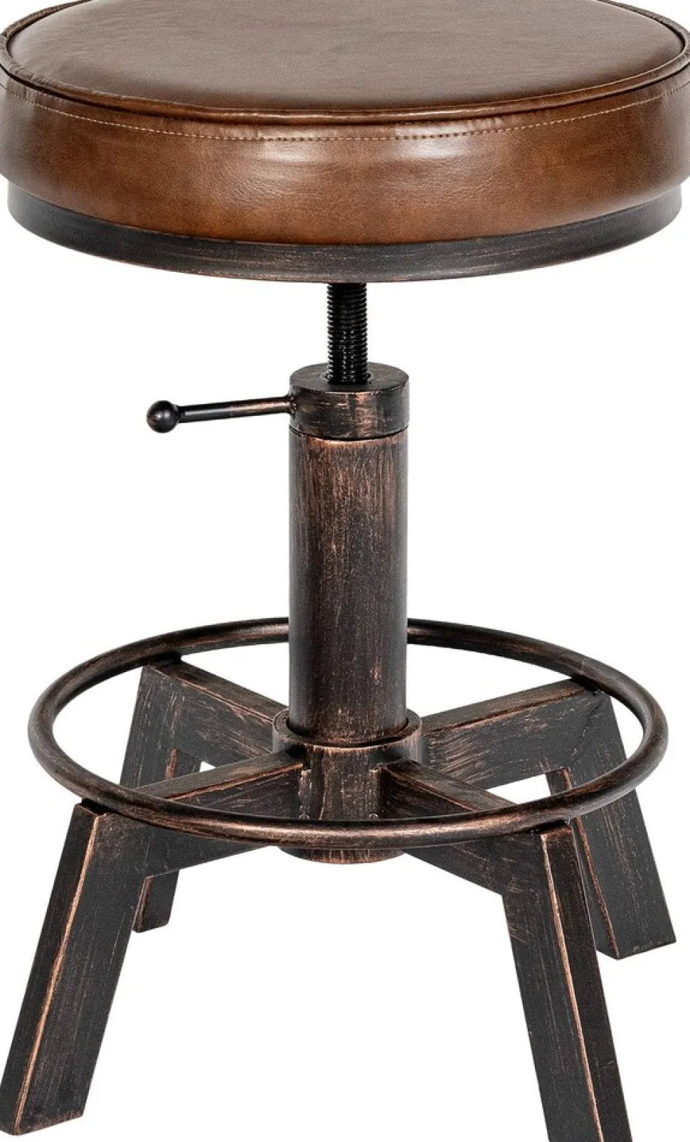 CLP 2er Set Sitzhocker Destin mit Kunstlederbezug I Hocker im Industrial Design I gepolstert und höhenverstellbar