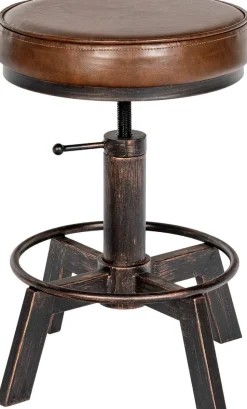 CLP 2er Set Sitzhocker Destin mit Kunstlederbezug I Hocker im Industrial Design I gepolstert und höhenverstellbar