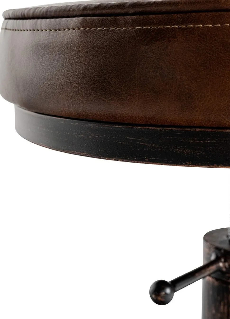 CLP 2er Set Sitzhocker Destin mit Kunstlederbezug I Hocker im Industrial Design I gepolstert und höhenverstellbar