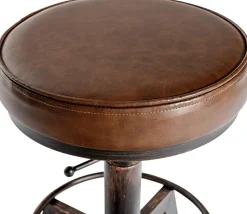CLP 2er Set Sitzhocker Destin mit Kunstlederbezug I Hocker im Industrial Design I gepolstert und höhenverstellbar