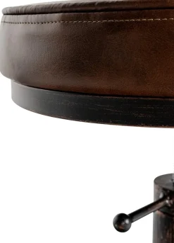 CLP 2er Set Sitzhocker Destin mit Kunstlederbezug I Hocker im Industrial Design I gepolstert und höhenverstellbar