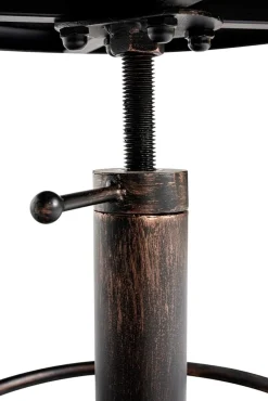 CLP 2er Set Sitzhocker Destin mit Kunstlederbezug I Hocker im Industrial Design I gepolstert und höhenverstellbar