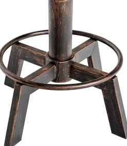 CLP 2er Set Sitzhocker Destin mit Kunstlederbezug I Hocker im Industrial Design I gepolstert und höhenverstellbar