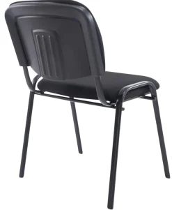 CLP 4er Set Stühle XL Ken Stoff I Stapelstühle Mit Metallgestell Und Stoffbezug Und Gepolsterter Rückenlehne
