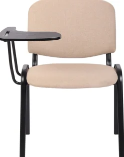 CLP 4er Set Stuhl Ken Mit Klapptisch Stoff I Gepolsterter Schulungsstuhl Mit Schreibtafel