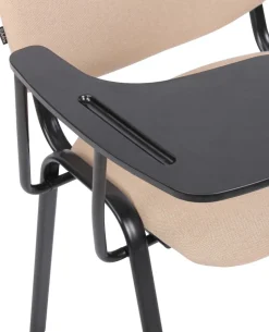 CLP 4er Set Stuhl Ken Mit Klapptisch Stoff I Gepolsterter Schulungsstuhl Mit Schreibtafel