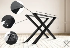 CLP 2er Set Tischbeine Swift I Tischkufen Aus Vierkantprofilen I Höhe 72 cm I Pulverbeschichtetes Gestell