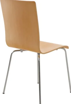 CLP 4er-Set Wartezimmerstuhl PEPE mit ergonomisch geformten Holzsitz und Metallgestell I 4x Konferenzstuhl | In verschiedenen Farben erhältlich