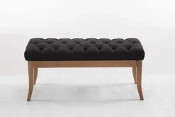 CLP Sitzbank Ramses mit hochwertiger Polsterung und Stoffbezug I Bank mit antik-hellen Holzbeinen I Holzbank mit einer Sitzhöhe von: 46 cm