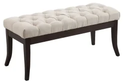 CLP Sitzbank Ramses mit hochwertiger Polsterung und Stoffbezug I Bank mit antik-dunklen Holzbeinen I Holzbank mit einer Sitzhöhe von: 46 cm