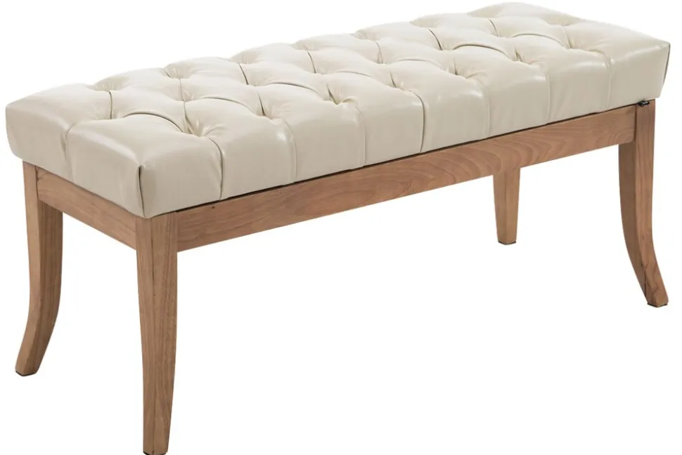 CLP Sitzbank Ramses Mit Polsterung Und Kunstlederbezug I Holzbank Mit 46 CM Sitzhöhe