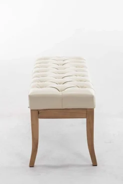 CLP Sitzbank Ramses Mit Polsterung Und Kunstlederbezug I Holzbank Mit 46 CM Sitzhöhe