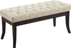 CLP Sitzbank Ramses Mit Polsterung Und Kunstlederbezug I Holzbank Mit 46 CM Sitzhöhe
