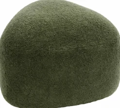 CLP Sitzhocker oval Alfrisa, Polsterhocker mit Teddystoff, Fußhocker gepolstert für Wohnzimmer und Schlafzimmer, Holzgestell stabil