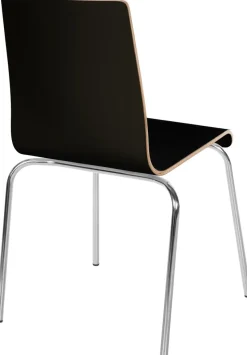 CLP Stuhl stapelbar Gahanna, Stapelstuhl aus Formholz mit HPL-Laminat, Stahlgestell verchromt belastbar bis 150 kg, Esszimmer und Büro